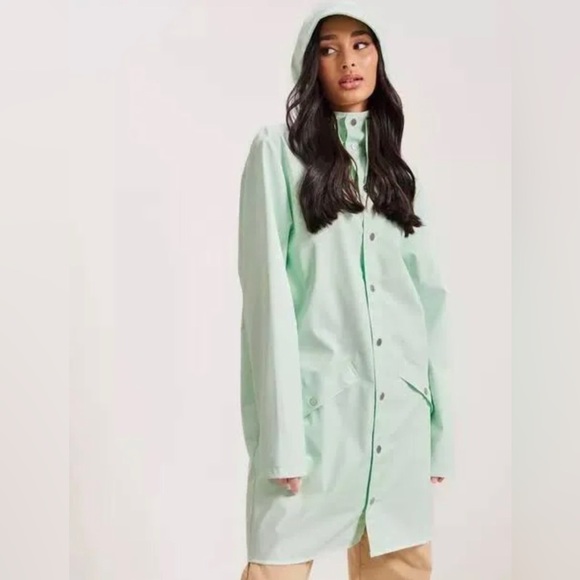 NWT Rains Belted Trench Style Curve Jacket in Green Size  XL. H - Picture 1 of 6